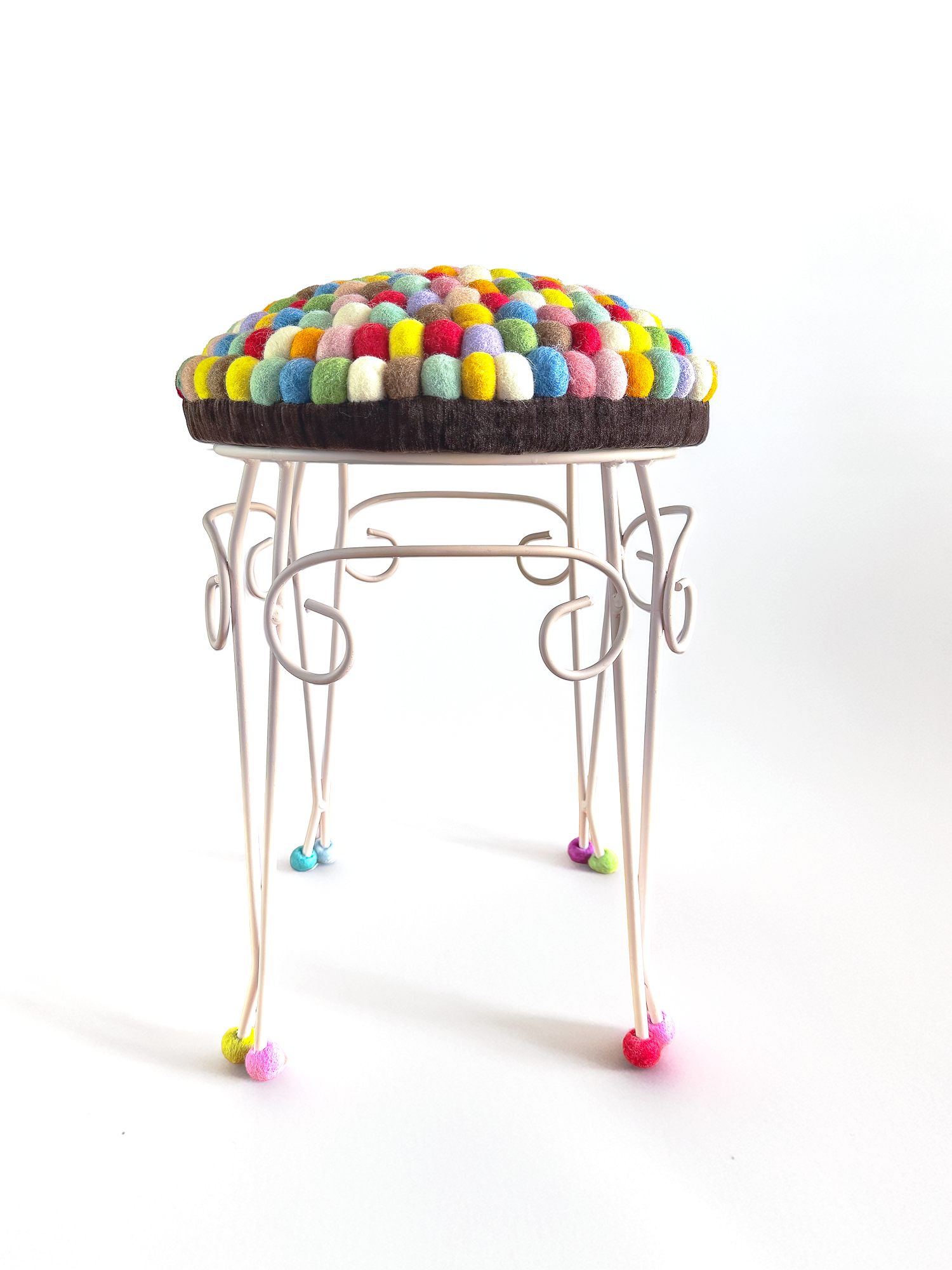 Sweet Recall by Holly Kay Parsons — tactile stool with wool felt ball surface